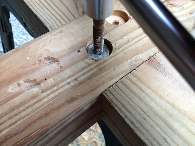 Bolting the half lap joint together