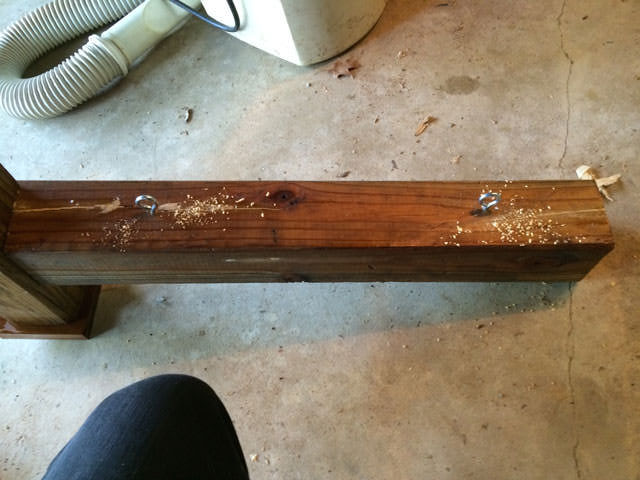 Adding eye hooks and stain