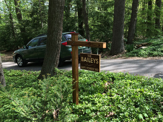 Sign view from one side